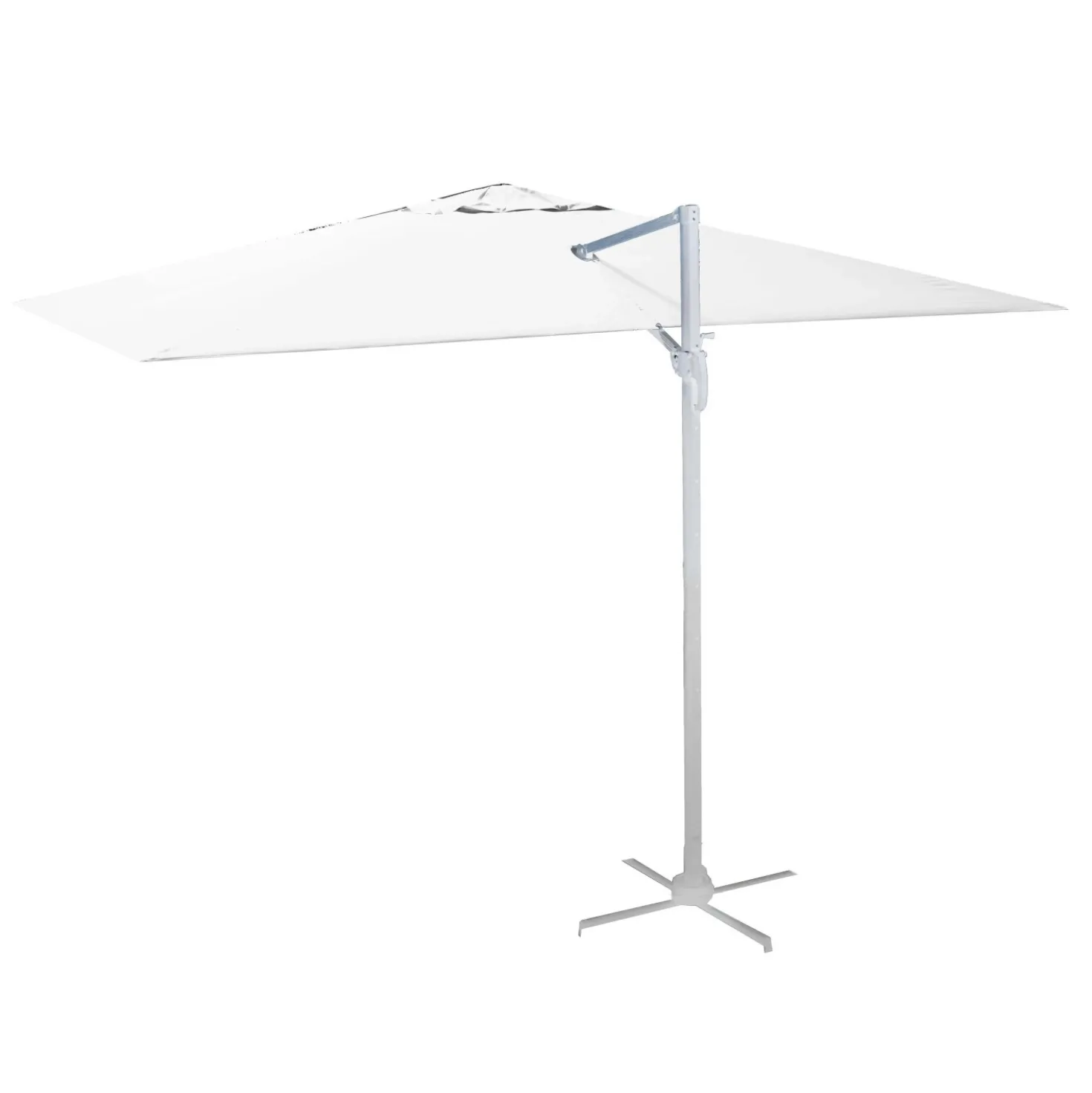 Ombrellone da giardino a palo decentrato New Michigan H 2,65 m bianco