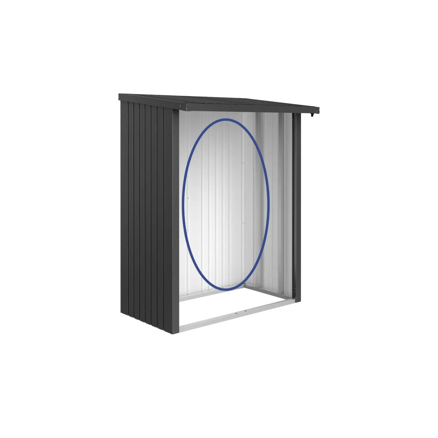 Parete posteriore per legnaia Biohort WoodStock 150 grigio scuro metallizzato