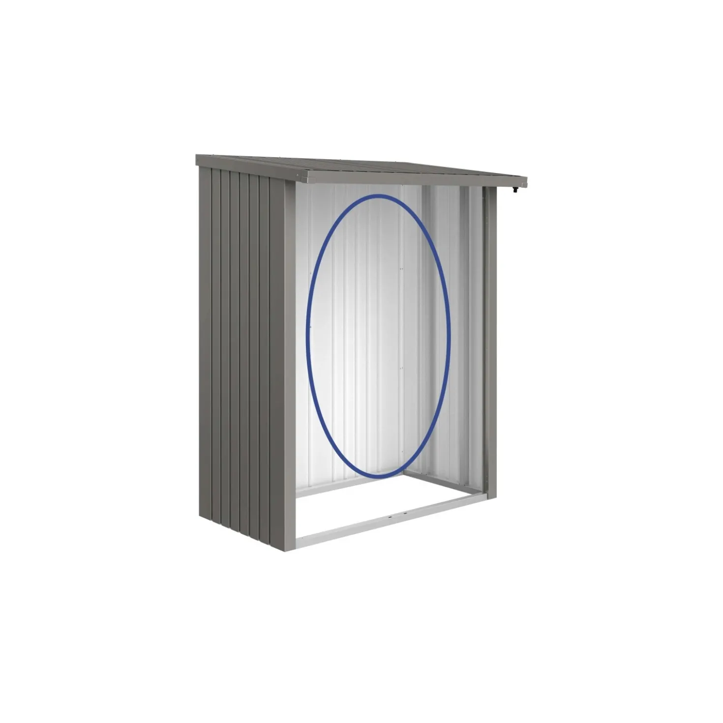 Parete posteriore per legnaia Biohort WoodStock 150 grigio quarzo metallizzato