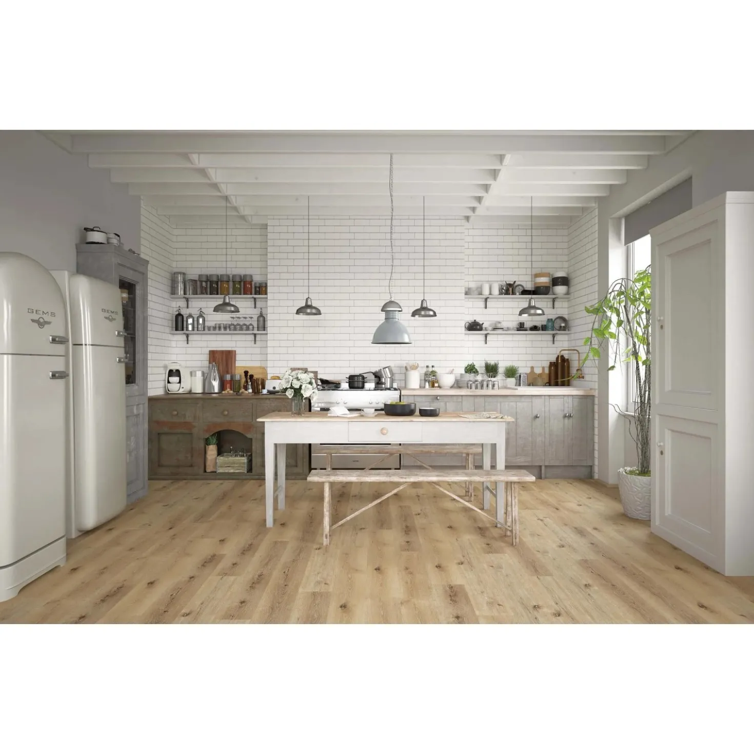 Pavimento SPC Light New Aragon rovere Sp. 4,5 mm 123x19 cm