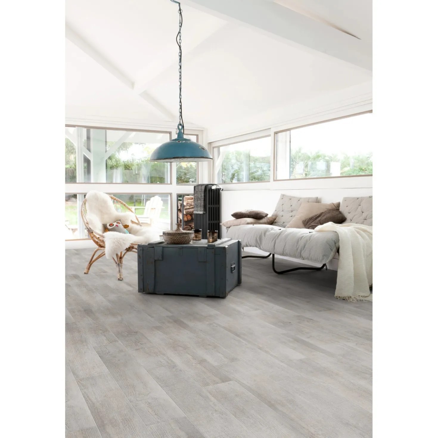 Pavimento vinilico Gerflor Senso Kola grigio sp 2 mm 91,4x15,2 cm