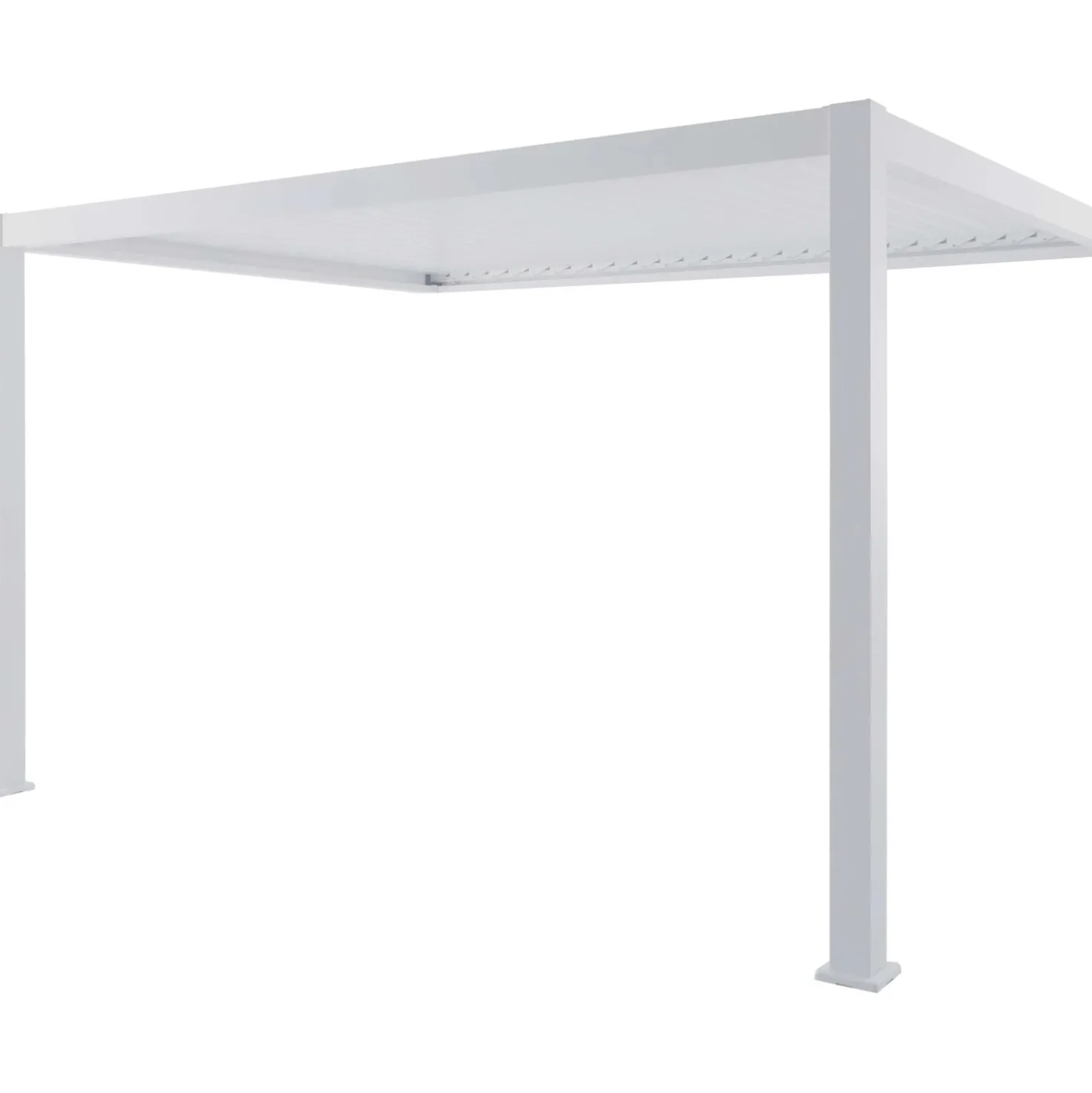 Pergola addossata in alluminio Myara 394x296xH250 cm bianco