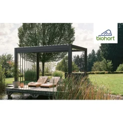 Pergola in metallo Biohort bianco 608x367,5x264 cm