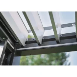 Pergola in metallo Biohort grigio quarzo/argento 515,5x367,5x264 cm
