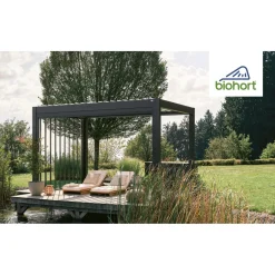 Pergola in metallo Biohort grigio quarzo/argento 515,5x367,5x264 cm