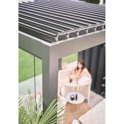 Pergola in metallo Biohort grigio scuro/argento 460x312x264 cm