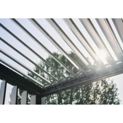 Pergola in metallo Biohort grigio quarzo/bianco 404,5x312x264 cm