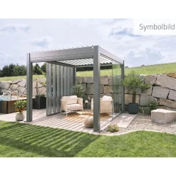 Pergola in metallo Biohort grigio quarzo/argento 608x312x264 cm