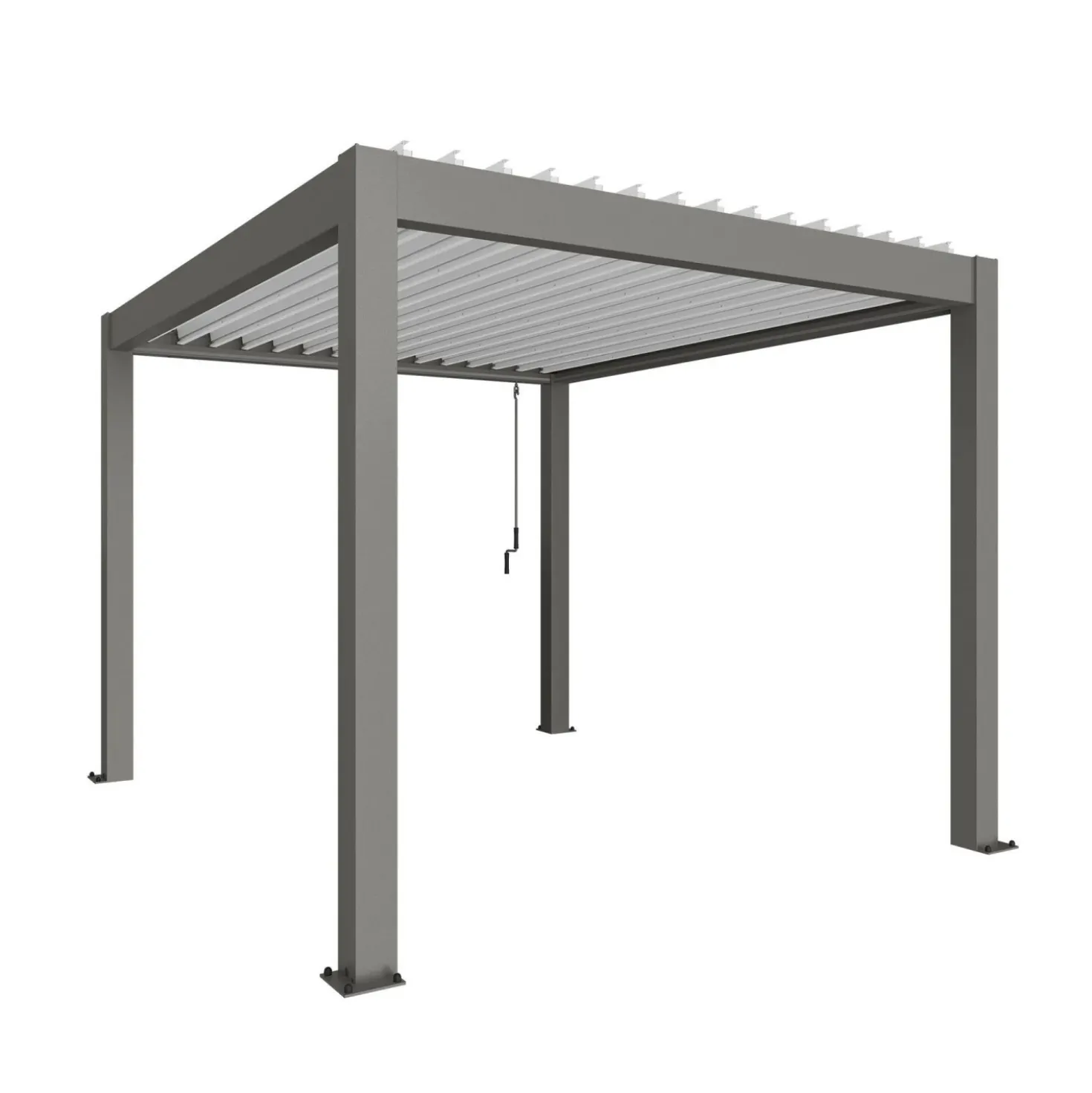 Pergola in metallo Biohort grigio quarzo/bianco 312x367,5x264 cm