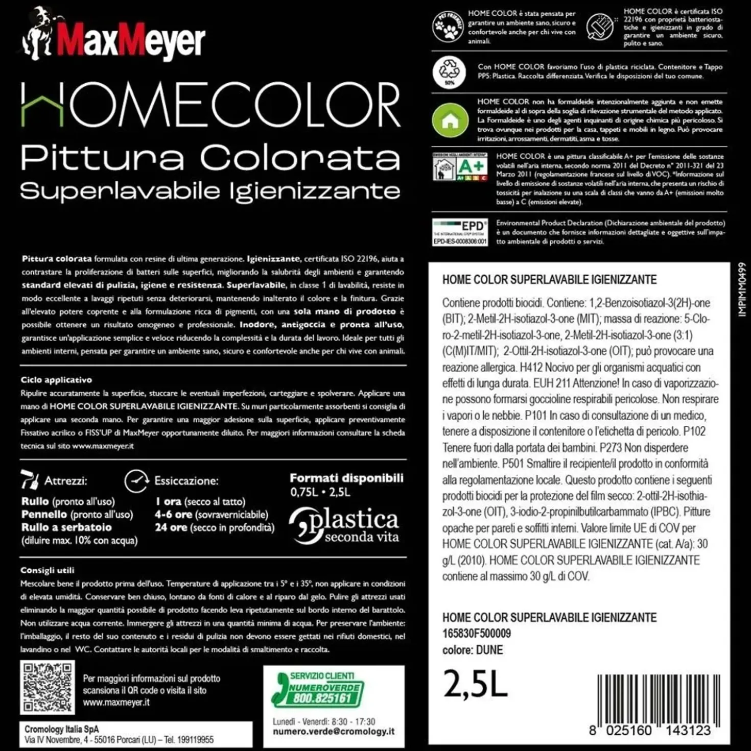 Pittura home color superlavabile igienizzante dune 2,5 l