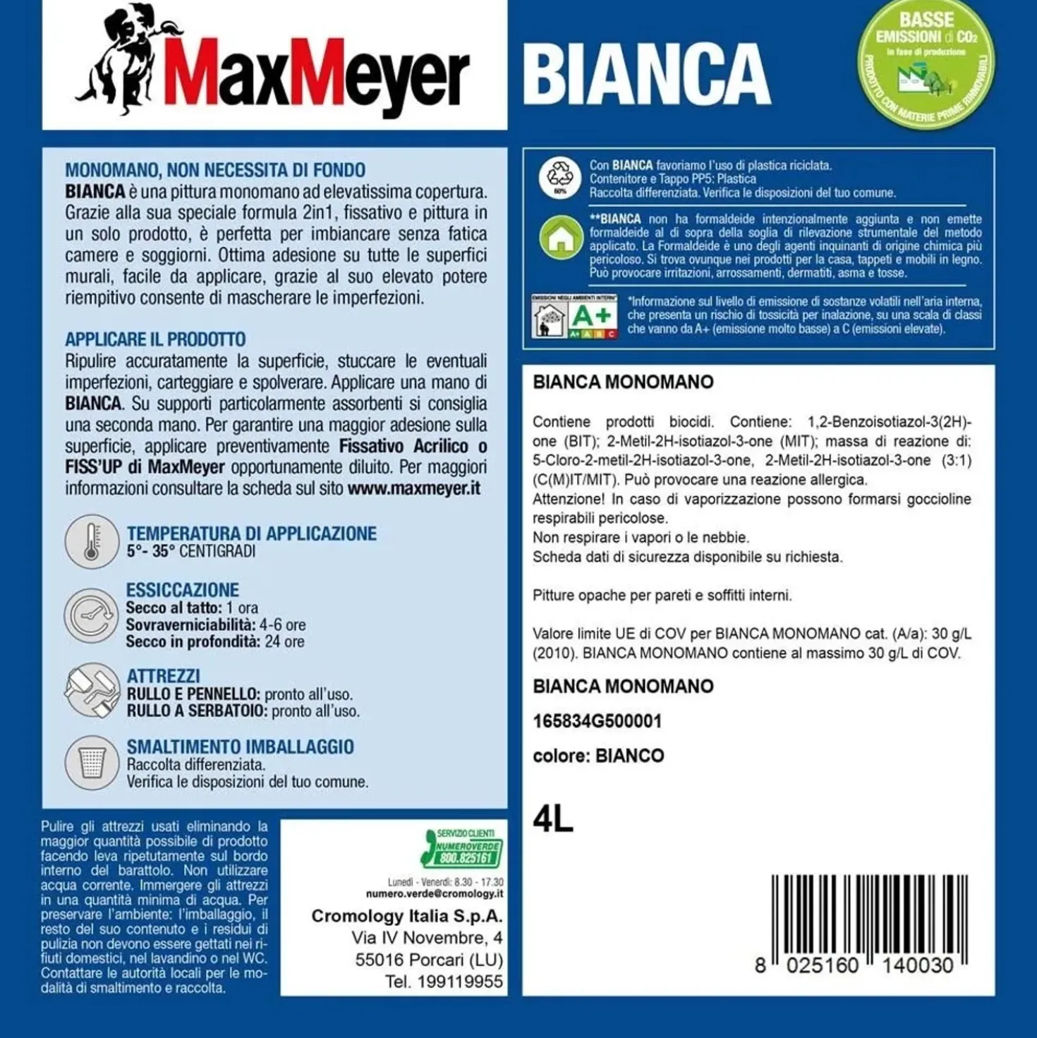 Pittura monomano Bianca bmb bianco 4 l
