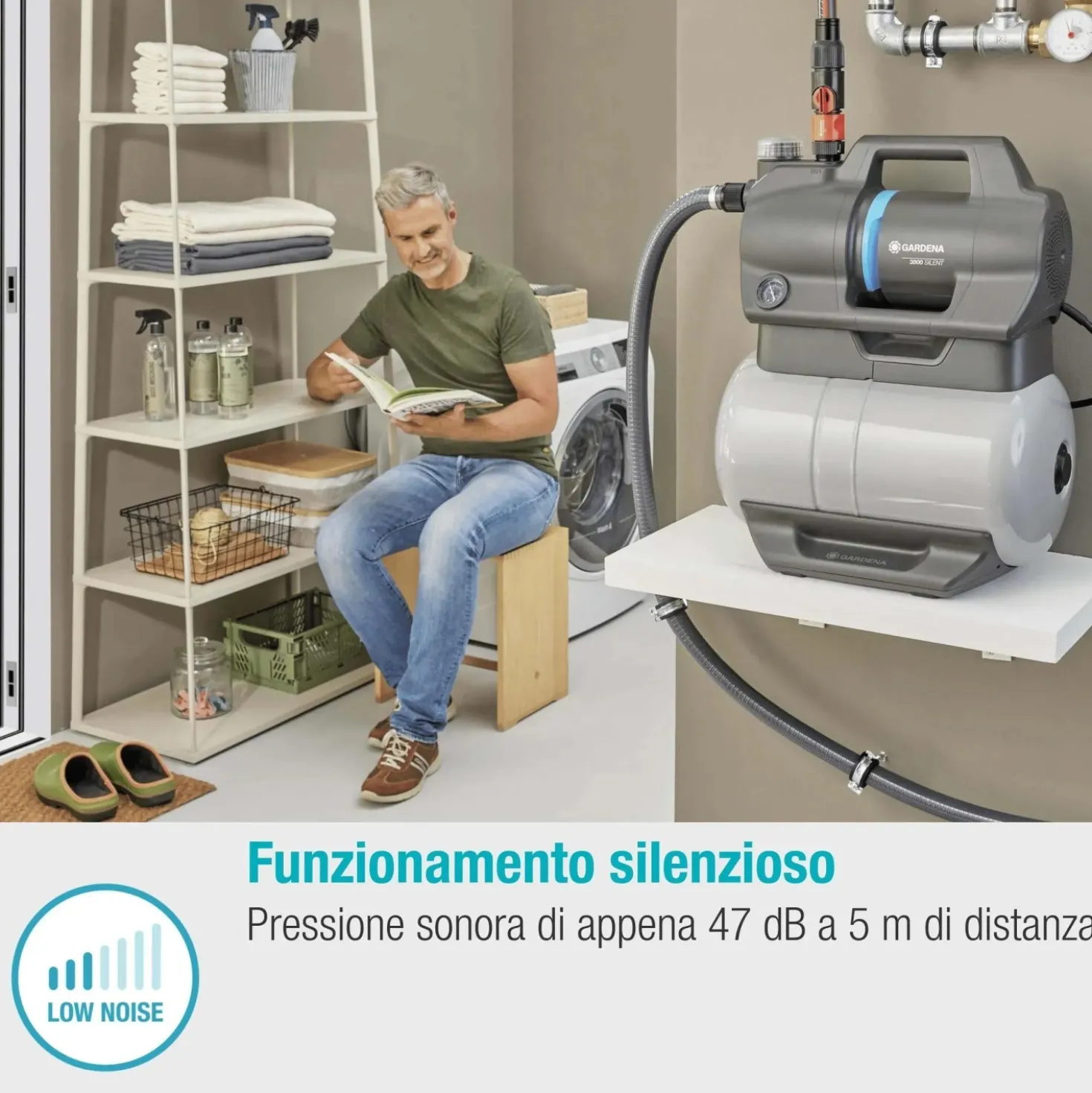Pompa autoclave Gardena Silent 600W portata max 3800 l/h