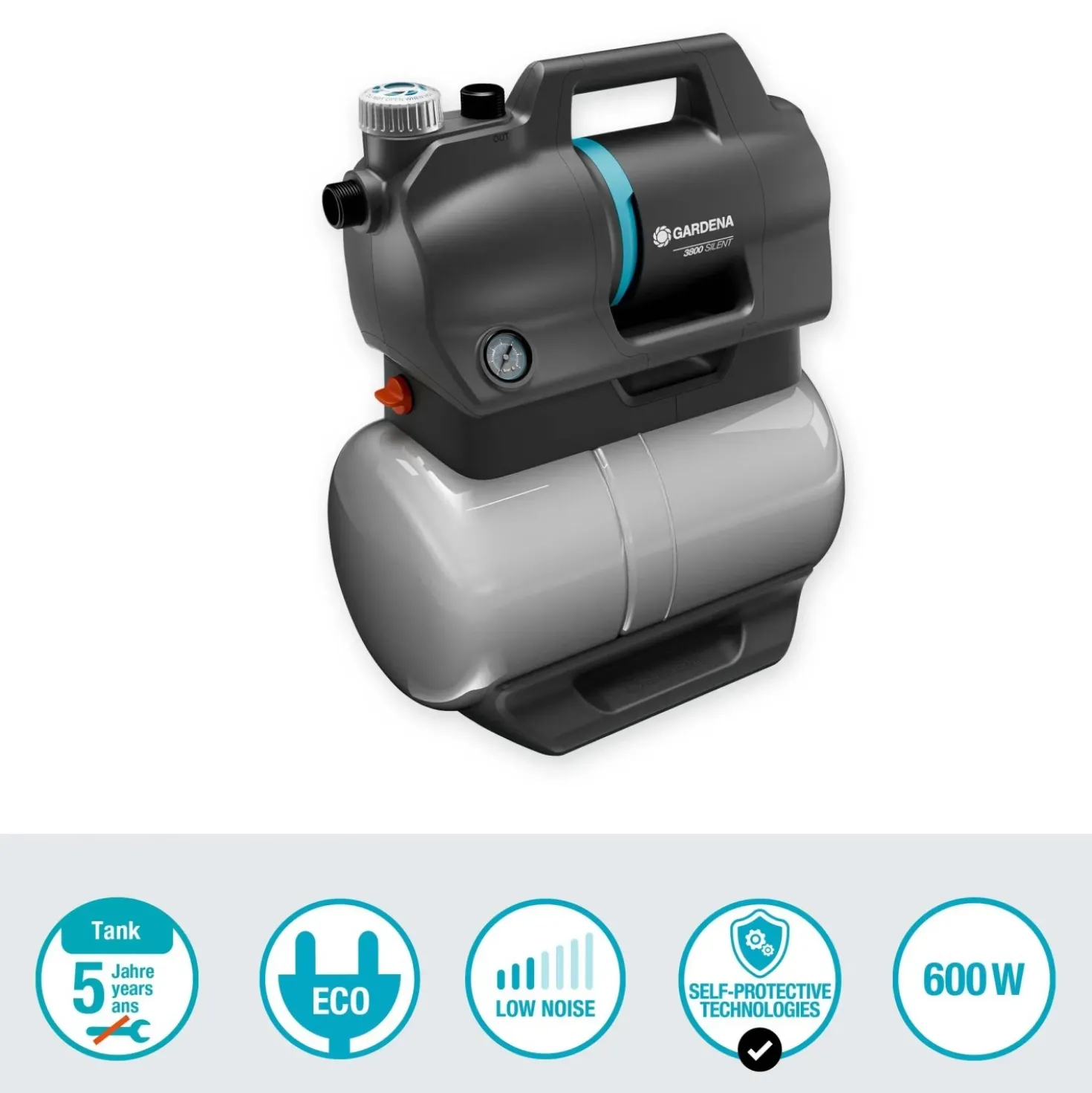Pompa autoclave Gardena Silent 600W portata max 3800 l/h