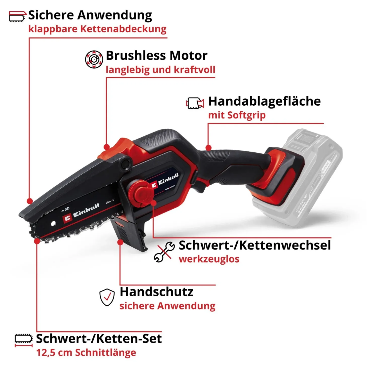 Potatore a batteria Einhell Pw X-Change GE-PS 18/15LiBL - Solo corpo macchina