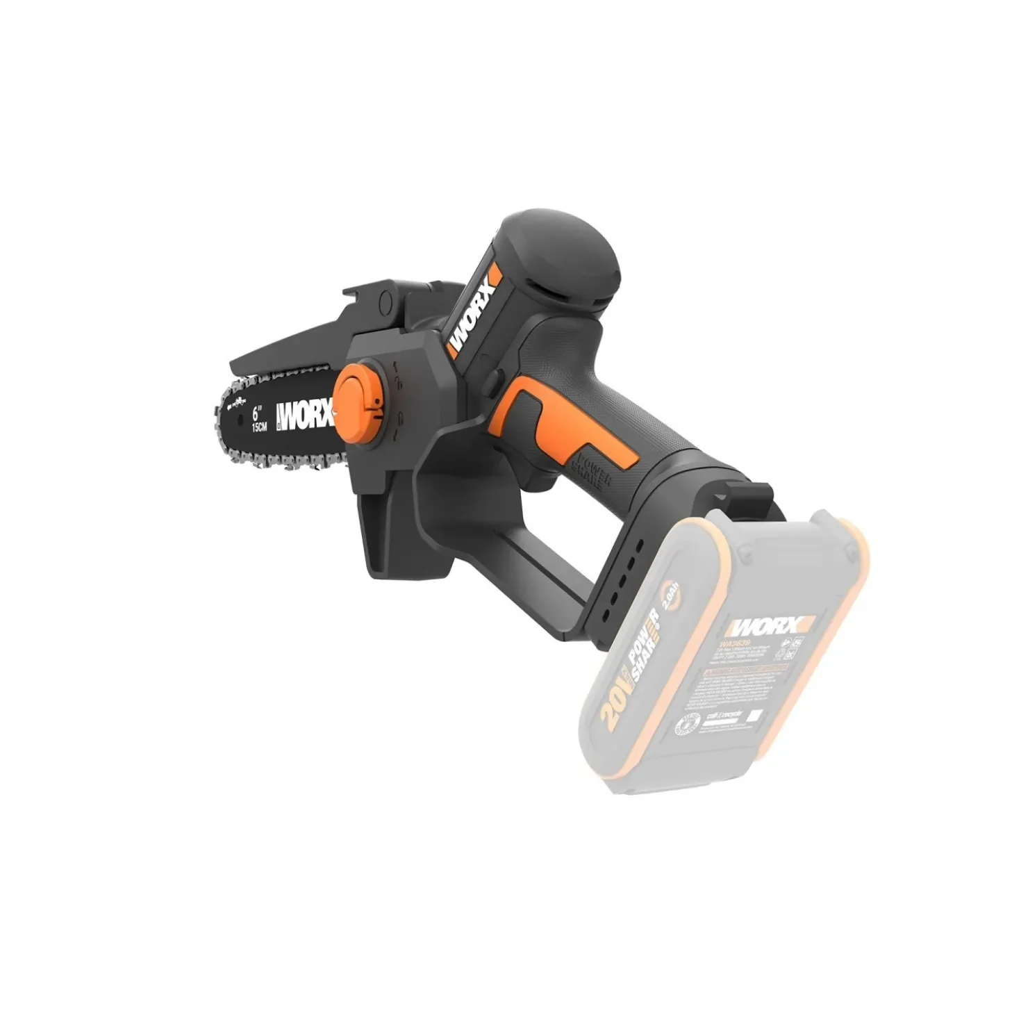 Potatore a batteria WG327E.9 Worx 20V 15 cm - solo corpo macchina