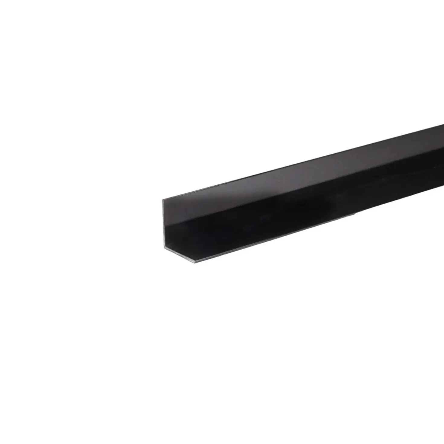 Profilo angolare a L 2,6 m 10x10 mm in pvc nero opaco