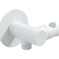 Raccordo angolare tubo flessibile con supporto doccetta bianco