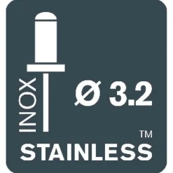 Rivetti Rapid Acciaio INOX Ø3.2 x 8 mm Conf. da 50 Pezzi e Punta Trapano incl
