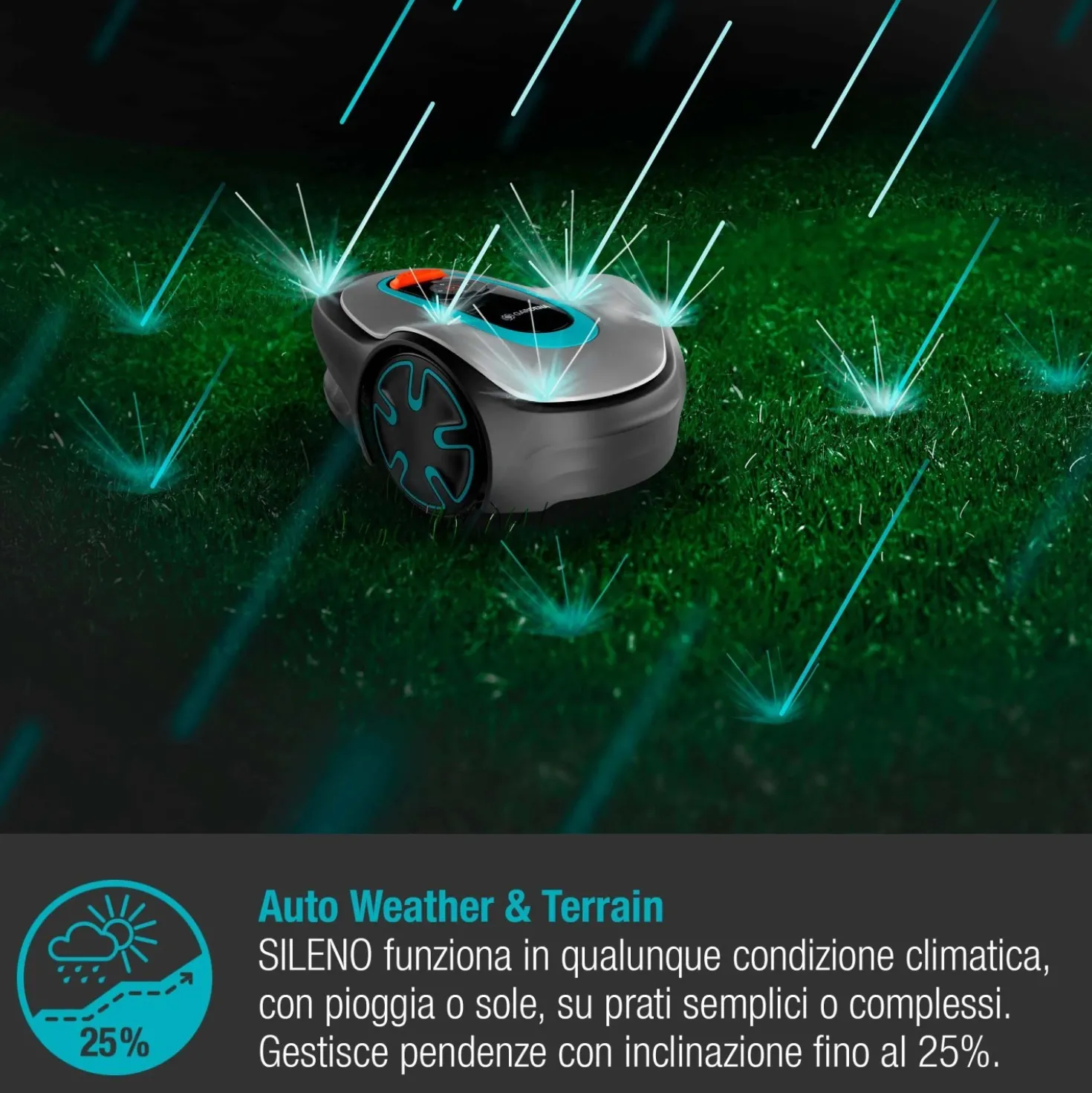 Robot tagliaerba a batteria Gardena Sileno Minimo Bluetooth 250 m²