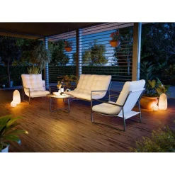 Salotto da giardino Patterson grigio chiaro 4 posti