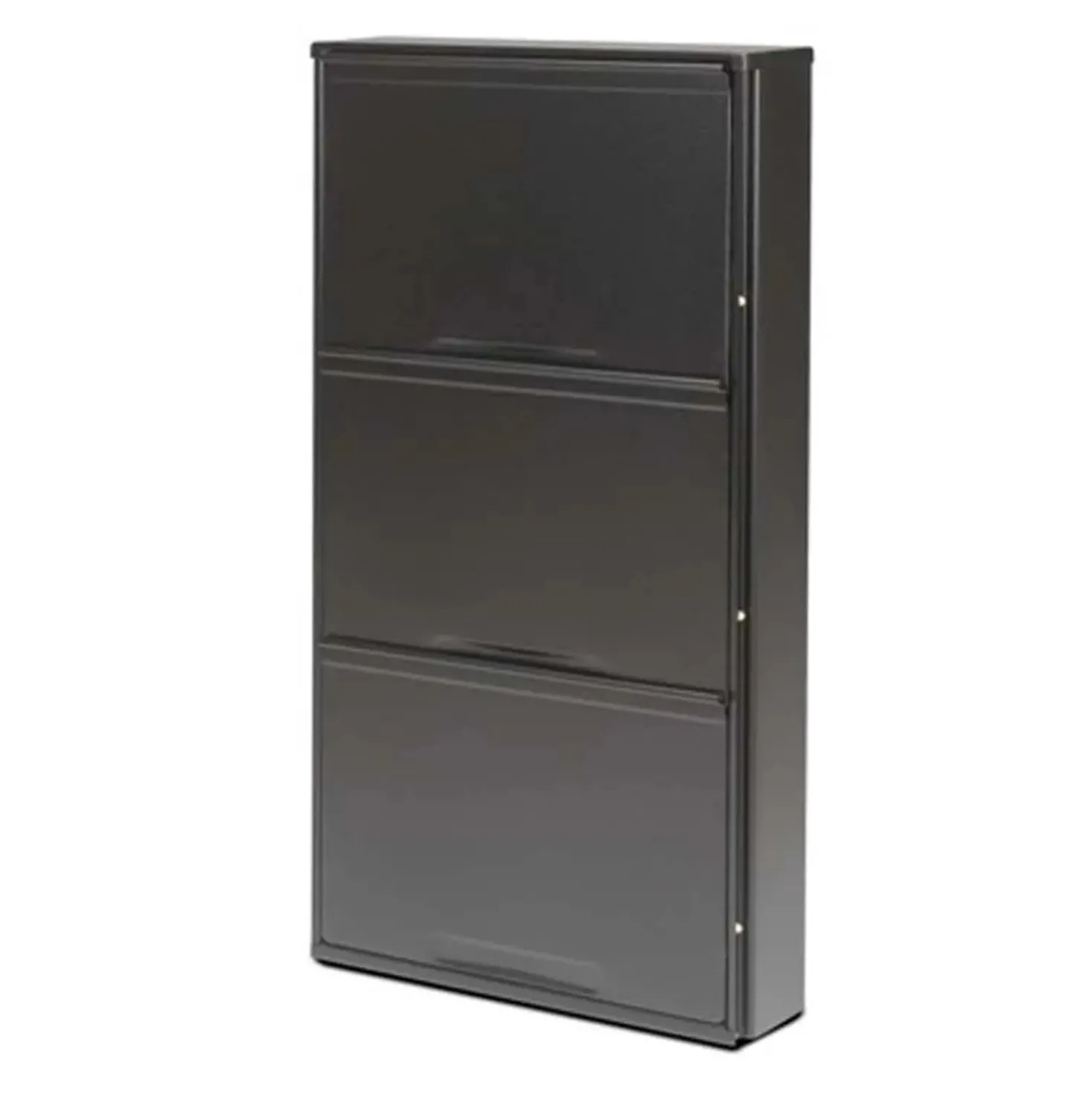 Scarpiera in acciaio 3 ante nero 50x14x104 cm