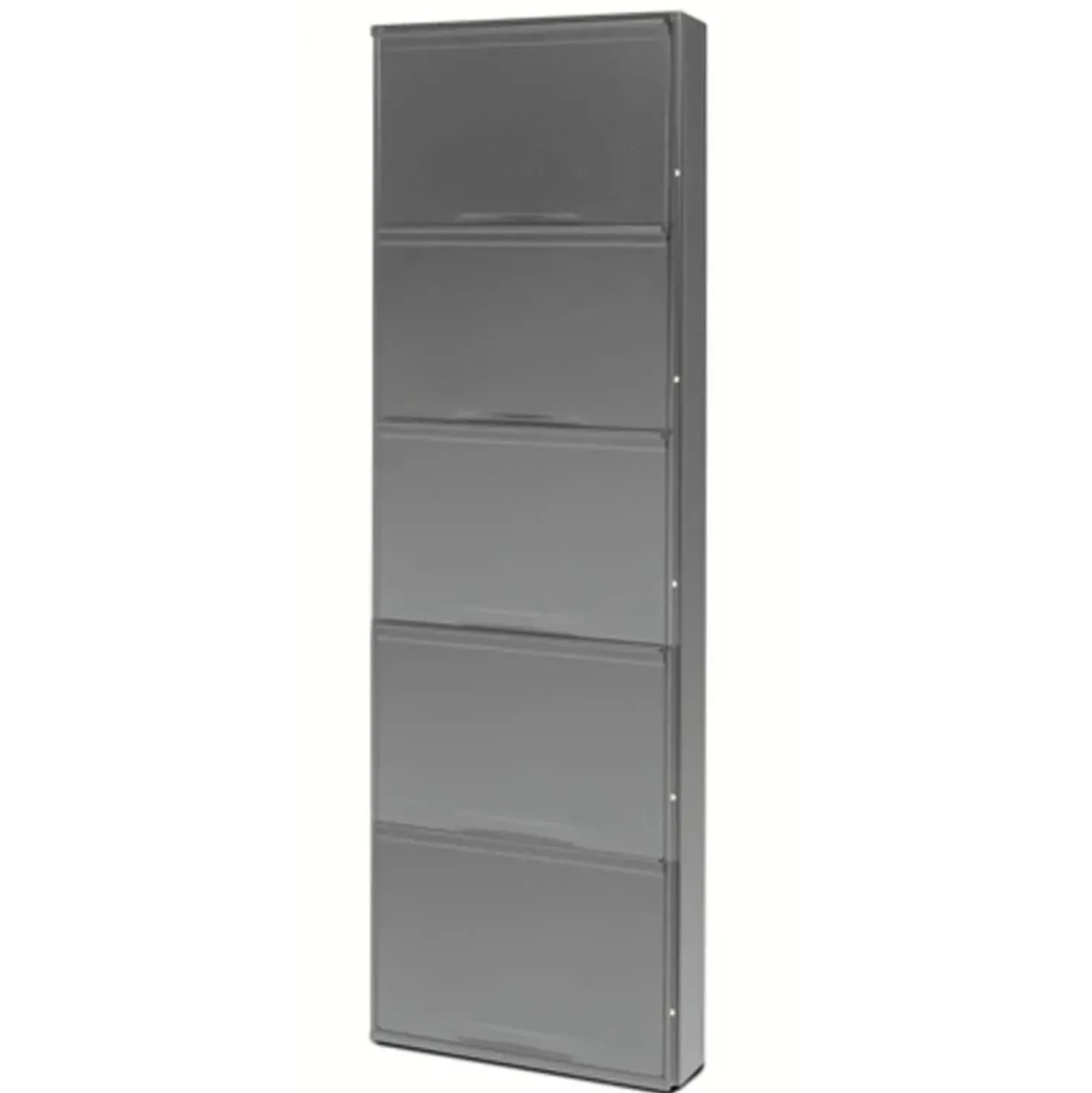 Scarpiera in acciaio 5 ante nero 50x14x104 cm