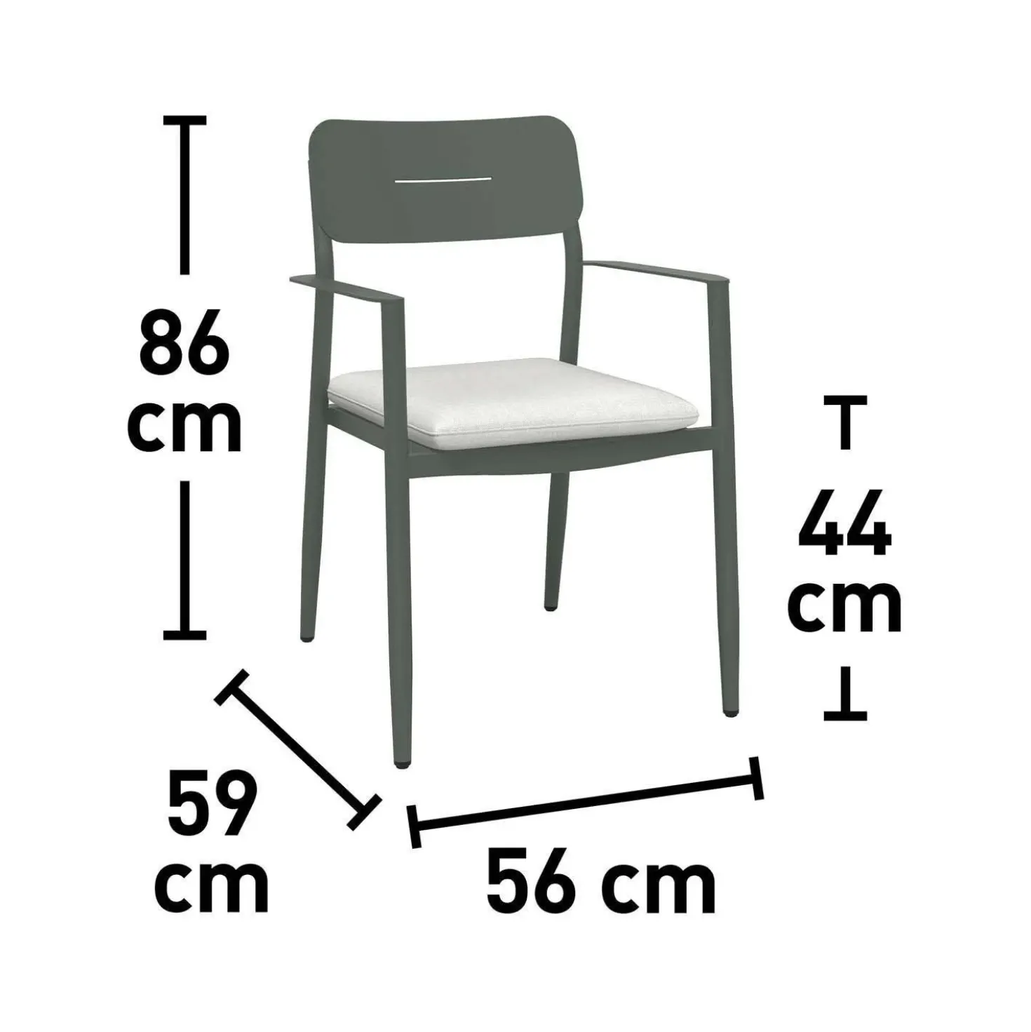 Sedia da giardino Claremont in acciaio grigio