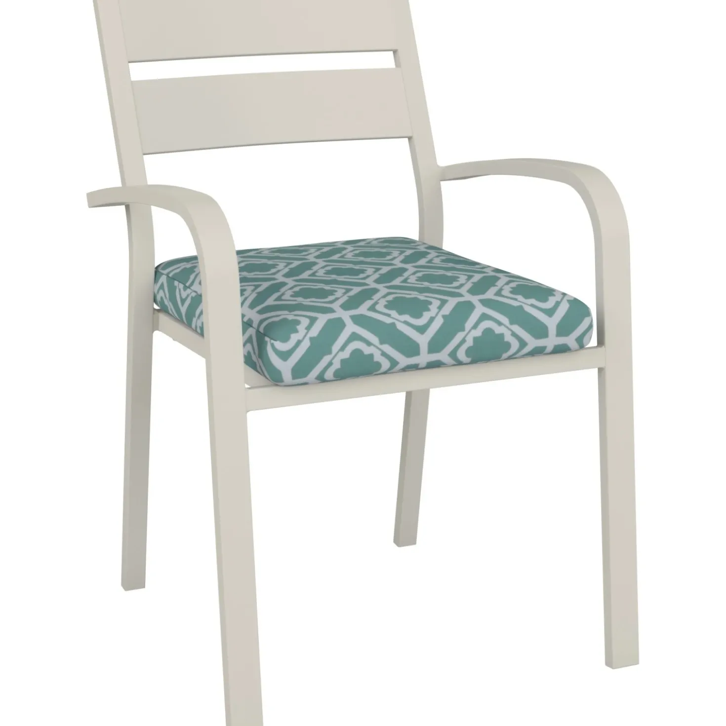 Sedia da giardino con cuscino Prata in alluminio impilabile Ecru