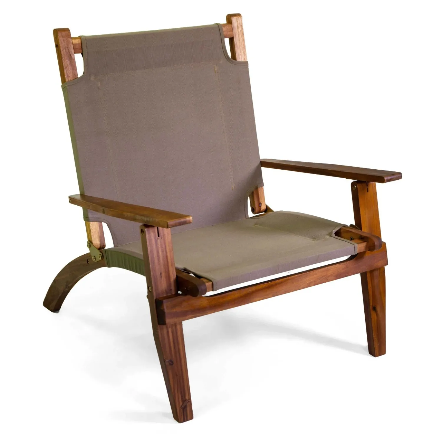 Sedia da giardino in legno Diane in tessuto verde militare 76x89x91 cm