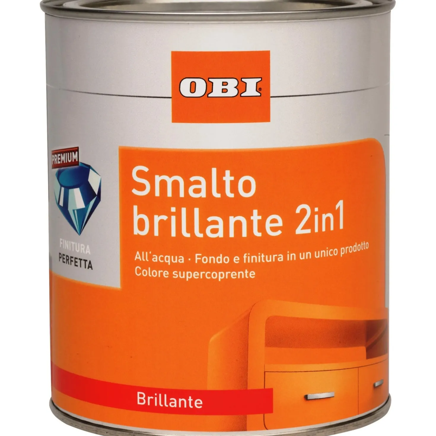 Smalto ad acqua brillante 2in1 OBI rosso fuoco 125 ml