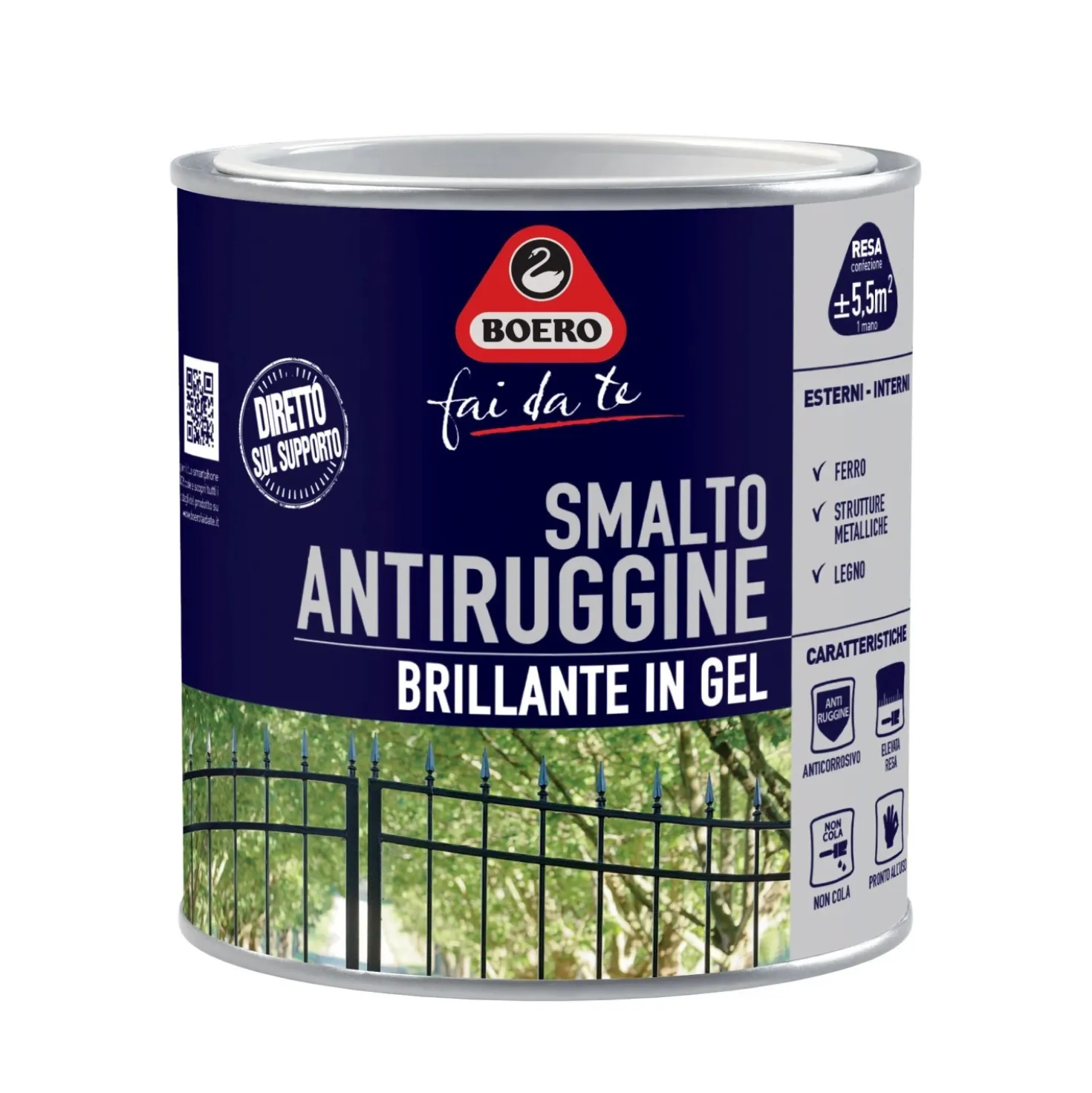 Smalto antiruggine brillante verde imperiale 500 ml Boero