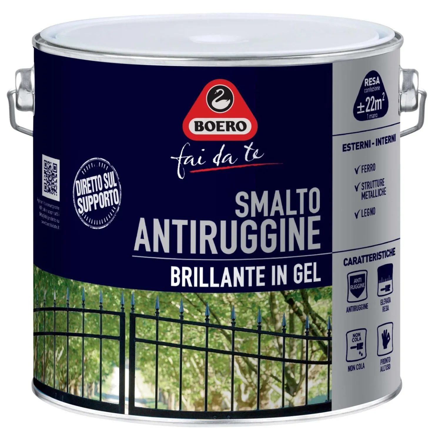 Smalto antiruggine brillante testa di moro 2 l Boero