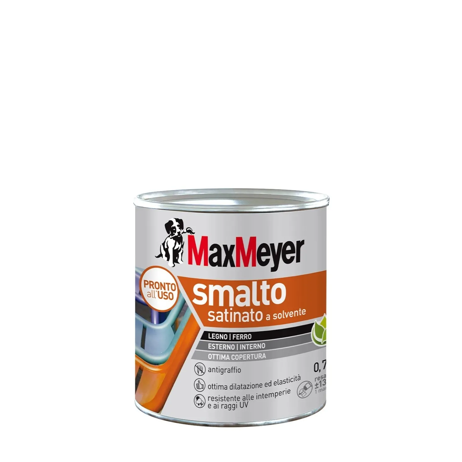 Smalto a solvente satinato MaxMeyer grigio chiaro 0,75 l