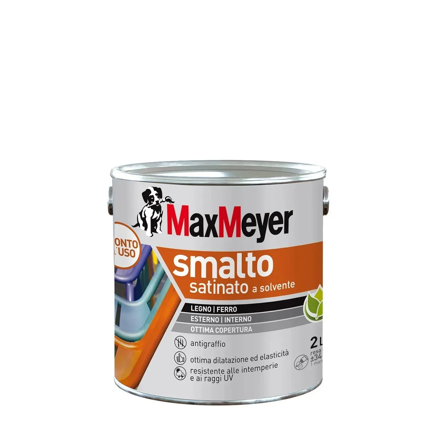 Smalto a solvente satinato MaxMeyer nero 2 l