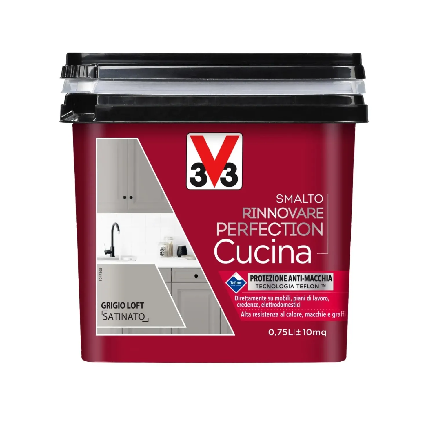 Smalto multimateriale cucina Rinnovarefection Grigio Loft Satinato 0,75 lt