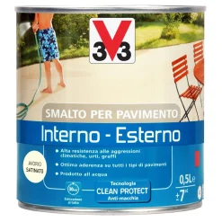 Smalto per Pavimenti Interno/Esterno all`acqua Avorio 0,5 l