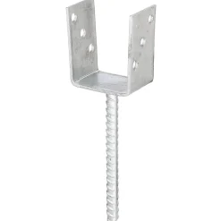 Supporto per palo a U da incementare con barra scanalata L 91 mm