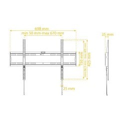 Supporto TV a muro 55 - 70 "