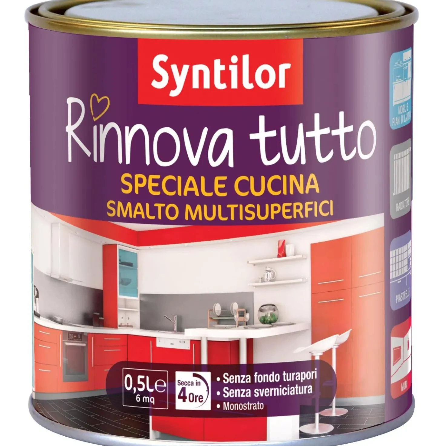 Syntilor Smalto all`acqua Rinnova tutto Speciale Cucina nero 0,5 l