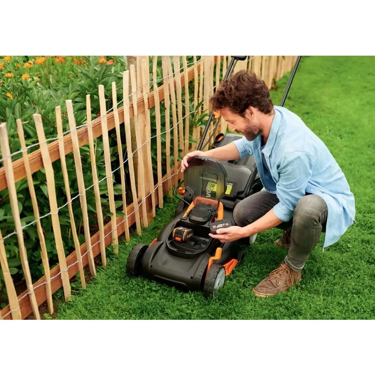 Tagliaerba a batteria Worx WG743E da 40 V 4 Ah L taglio 41 cm
