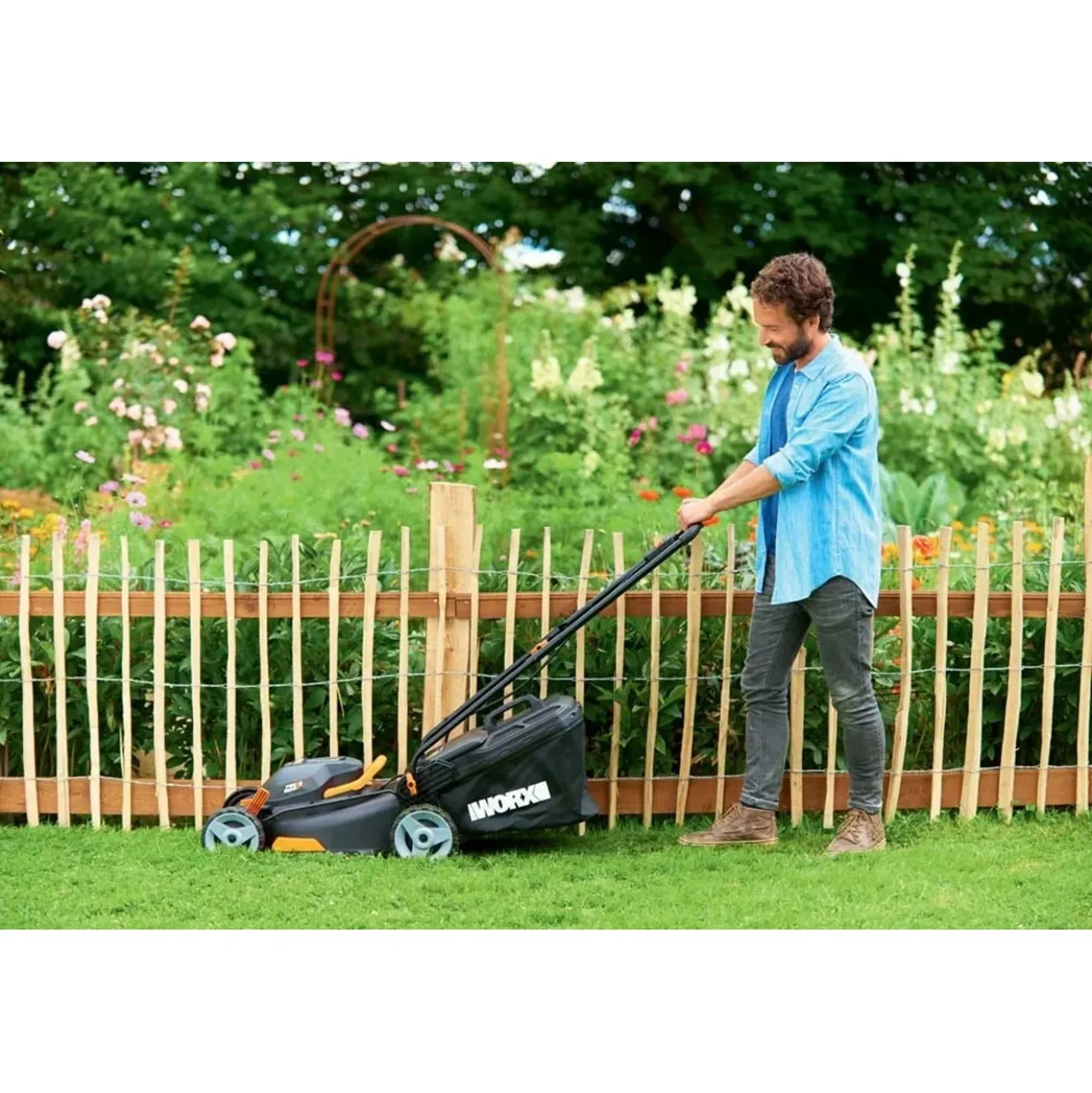 Tagliaerba a batteria Worx WG743E da 40 V 4 Ah L taglio 41 cm