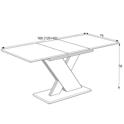 Tavolo allungabile da pranzo AXI bianco 120x75x76 cm