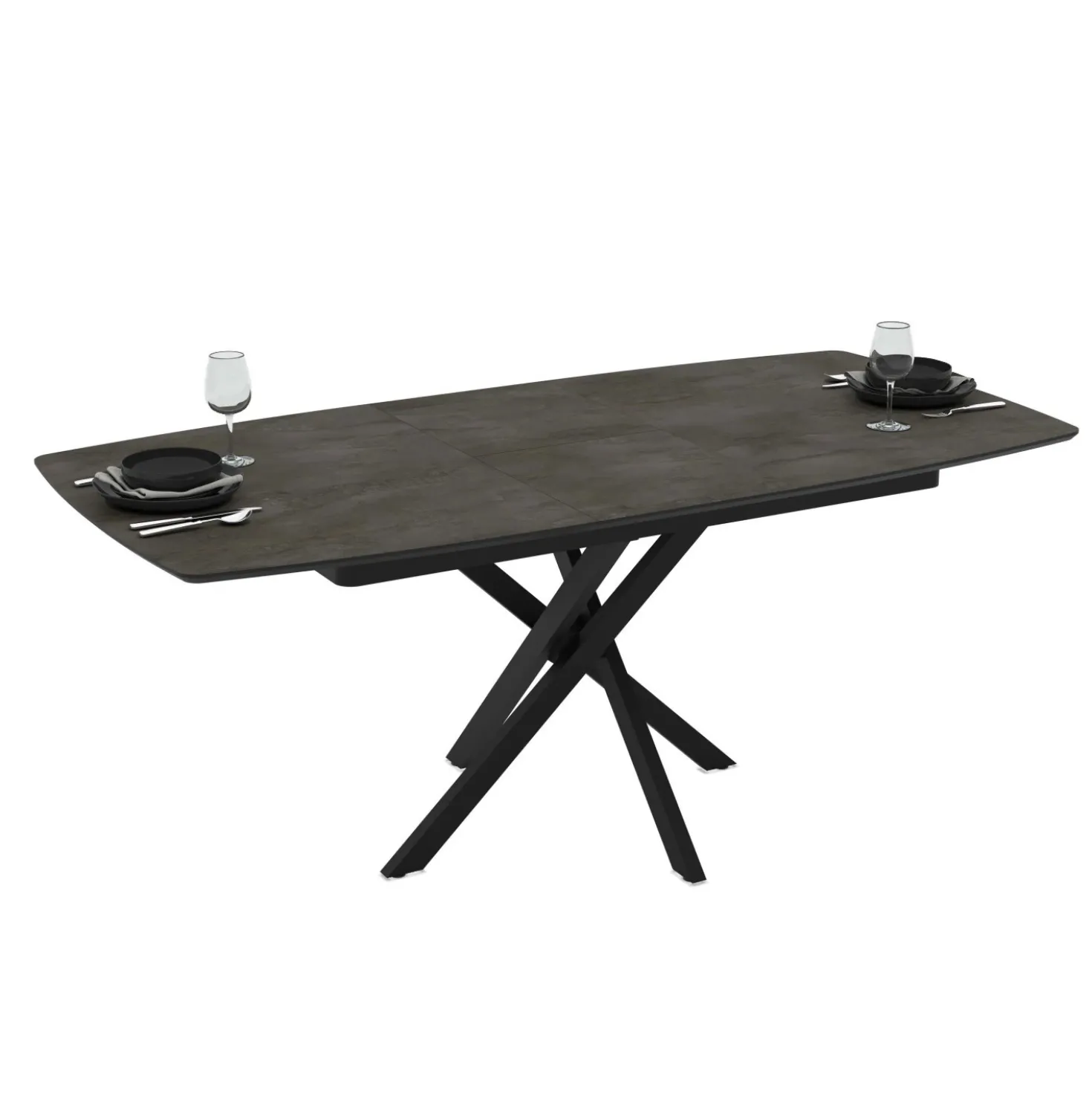 Tavolo allungabile da pranzo Filis nero 145x90x476 cm