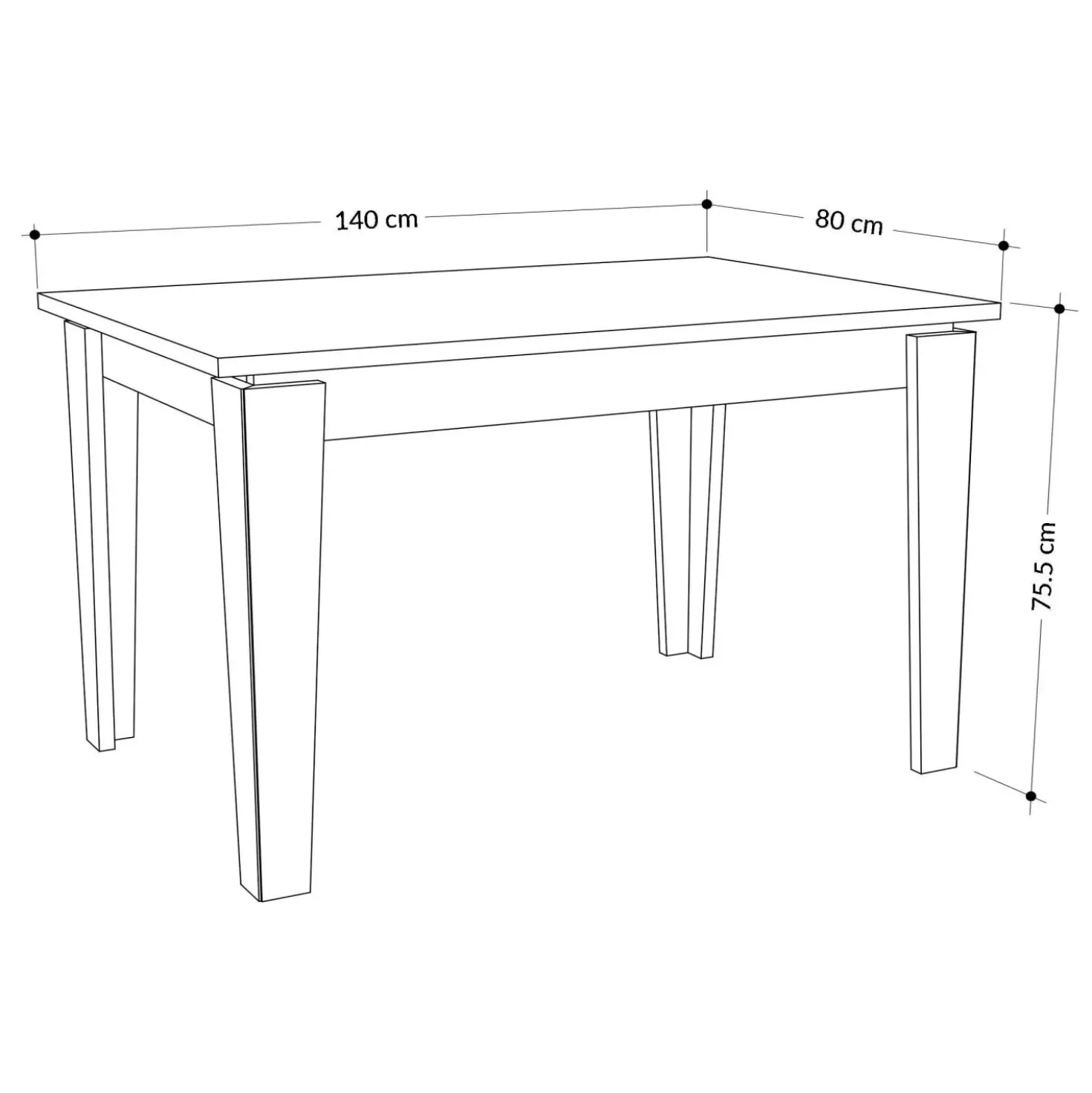 Tavolo allungabile da pranzo Megaron grigio 120x80 cm