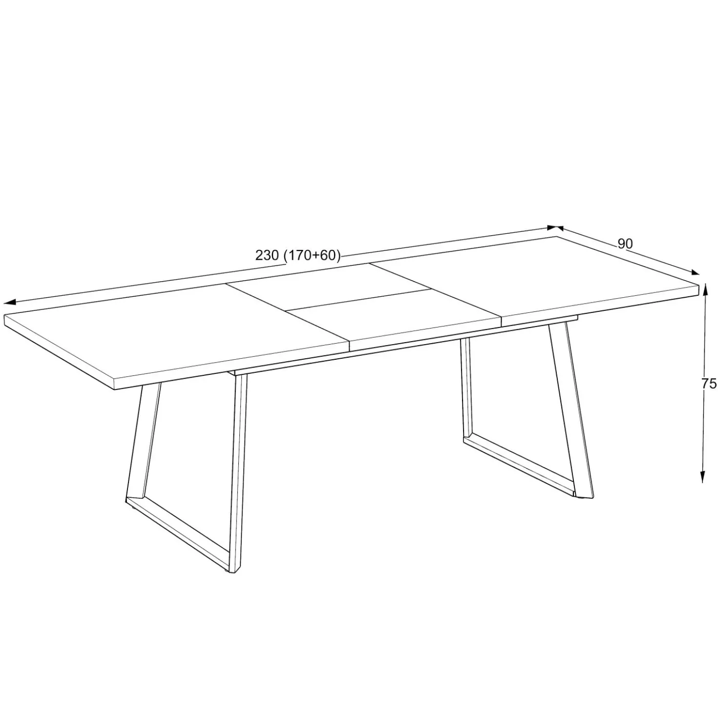 Tavolo allungabile da pranzo Lavinya cashmere 170x90x75 cm