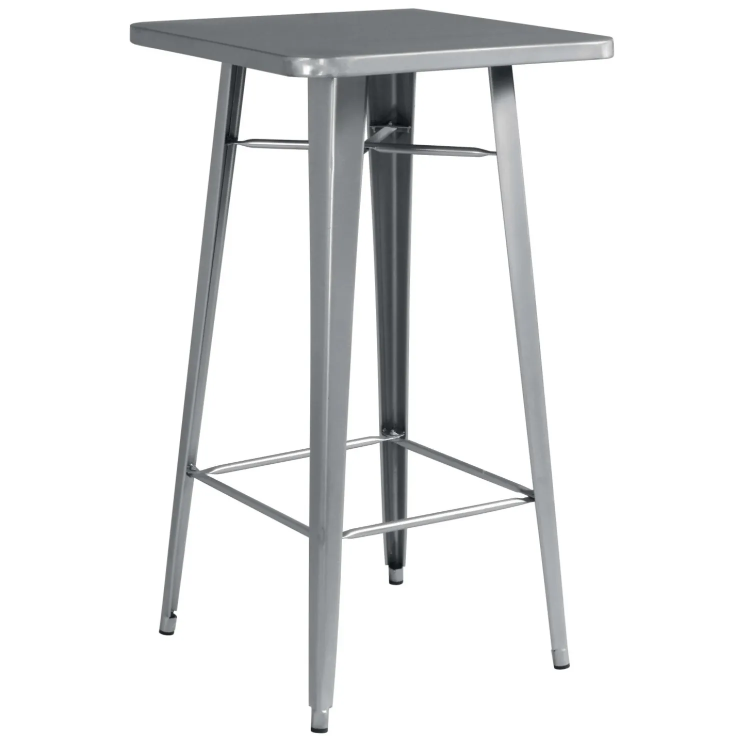 Tavolo alto da giardino in lamiera grgio 60x60xH108 cm