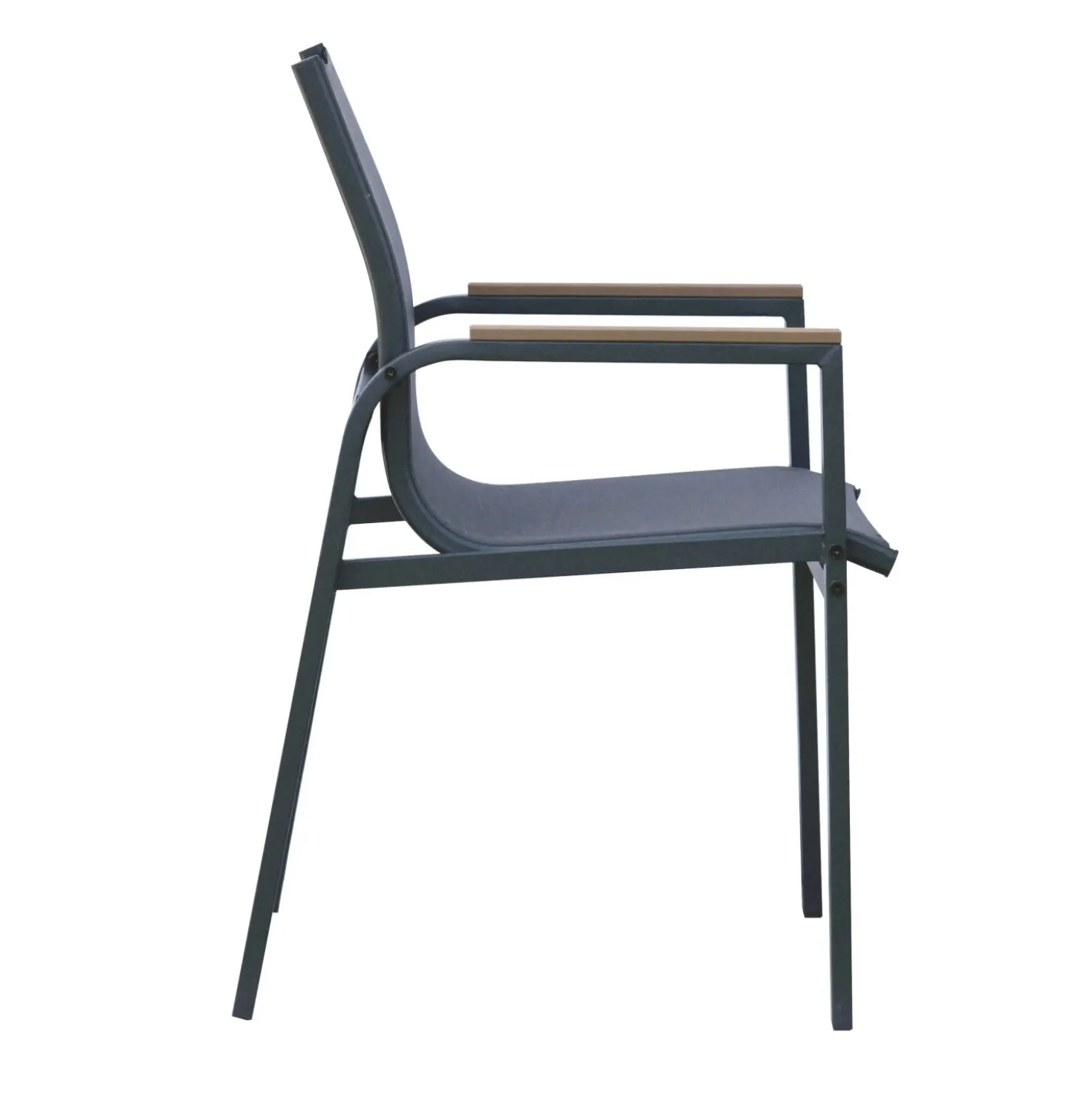 Tavolo e sedie da giardino in polywood nero 4 posti
