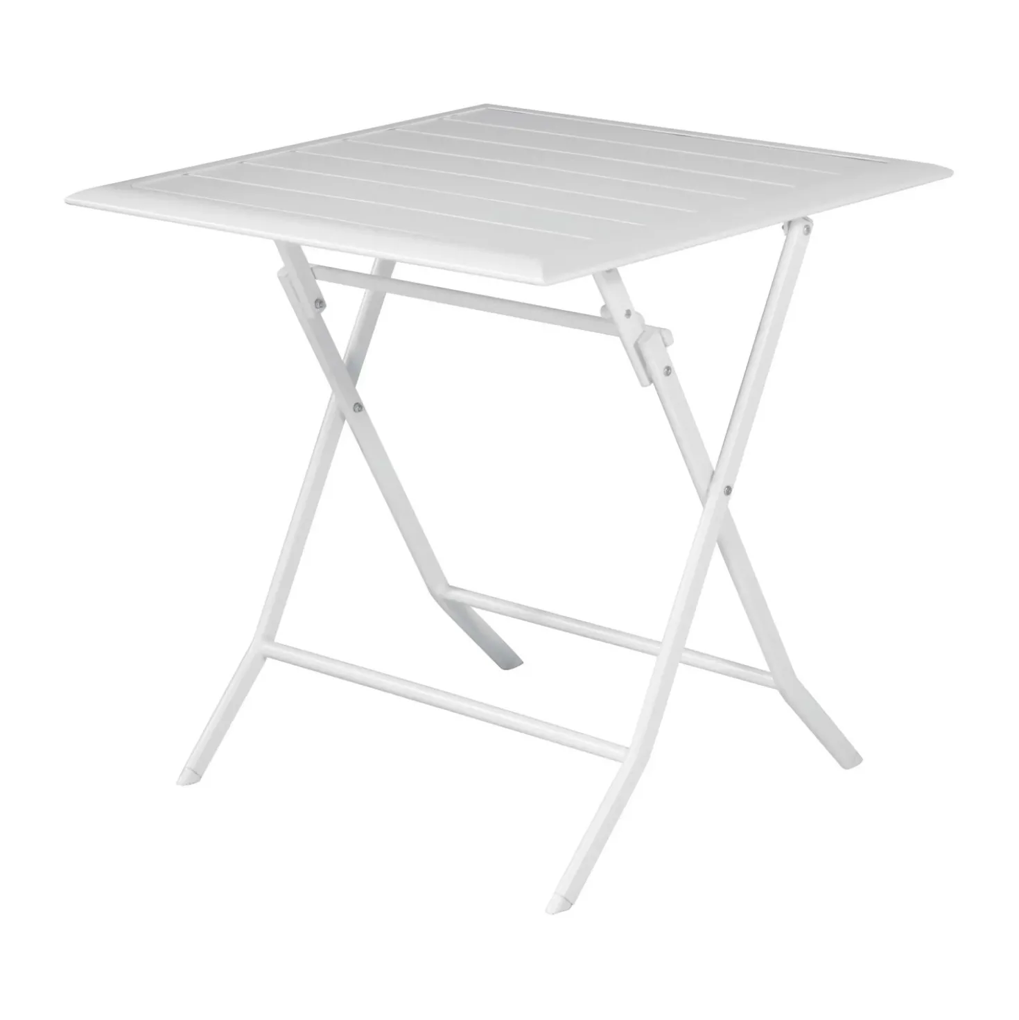 Tavolo pieghevole da giardino in alluminio bianco 60x60 cm