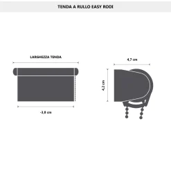 Tenda a rullo semifiltrante Rodi L 120 x H 252 cm bianco