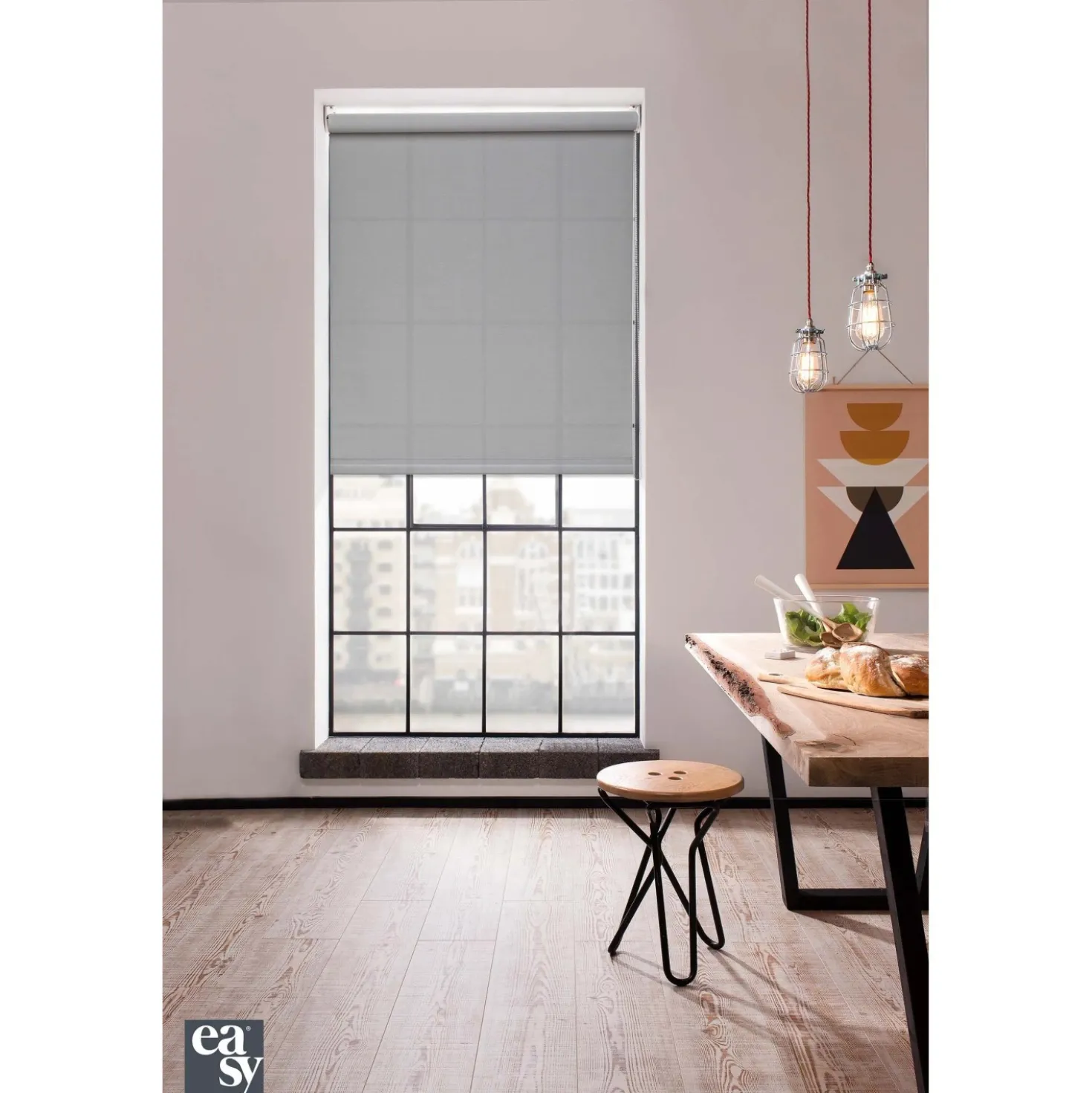 Tenda a rullo semifiltrante Rodi L 90 x H 252 cm grigio scuro